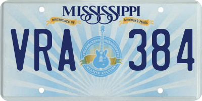 MS license plate VRA384