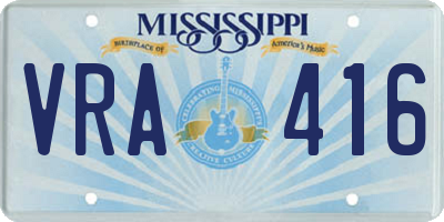 MS license plate VRA416