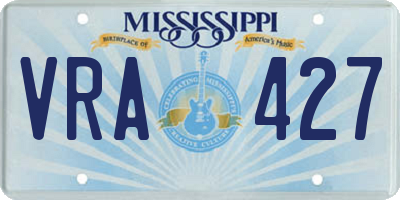 MS license plate VRA427