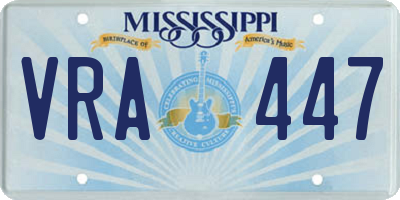 MS license plate VRA447