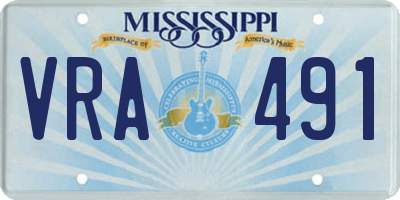 MS license plate VRA491