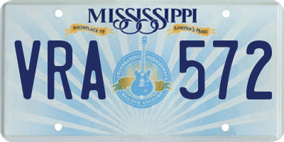 MS license plate VRA572