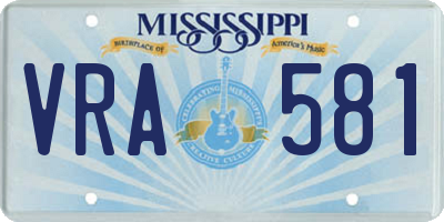 MS license plate VRA581