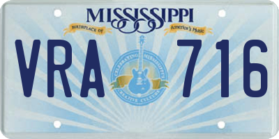MS license plate VRA716