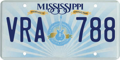 MS license plate VRA788