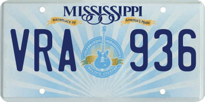 MS license plate VRA936