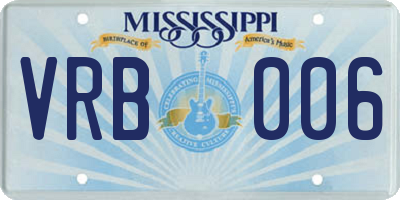 MS license plate VRB006