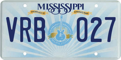 MS license plate VRB027