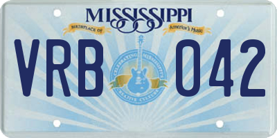 MS license plate VRB042