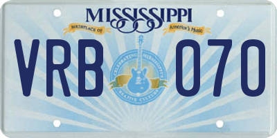 MS license plate VRB070