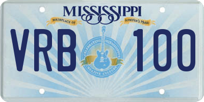 MS license plate VRB100