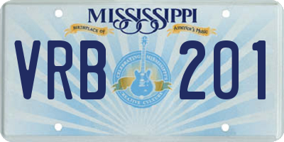 MS license plate VRB201