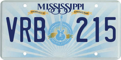 MS license plate VRB215