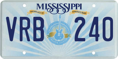 MS license plate VRB240