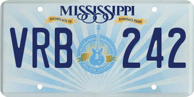MS license plate VRB242