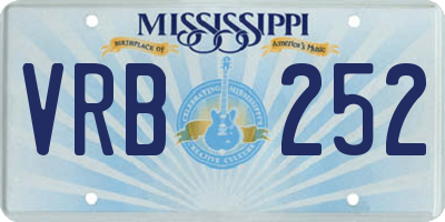 MS license plate VRB252
