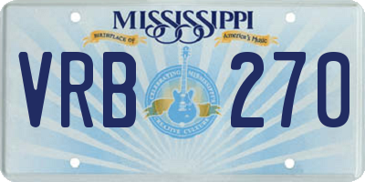 MS license plate VRB270