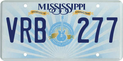 MS license plate VRB277