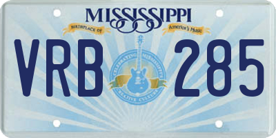 MS license plate VRB285