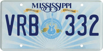 MS license plate VRB332