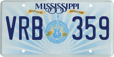 MS license plate VRB359