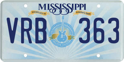 MS license plate VRB363