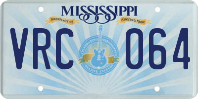 MS license plate VRC064