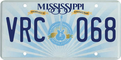 MS license plate VRC068
