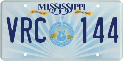 MS license plate VRC144