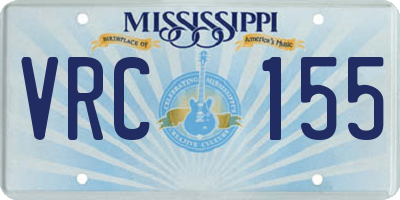 MS license plate VRC155