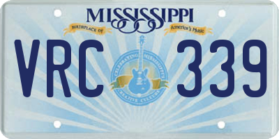 MS license plate VRC339