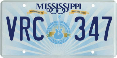 MS license plate VRC347