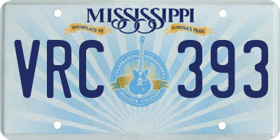 MS license plate VRC393