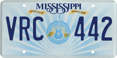 MS license plate VRC442