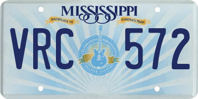 MS license plate VRC572