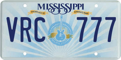 MS license plate VRC777
