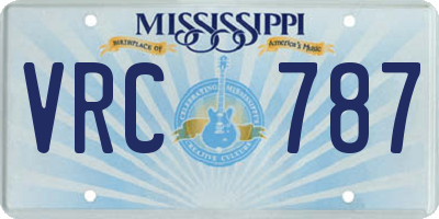 MS license plate VRC787