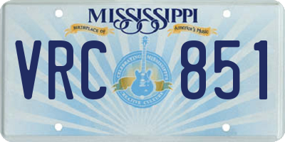 MS license plate VRC851