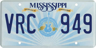 MS license plate VRC949