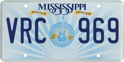 MS license plate VRC969