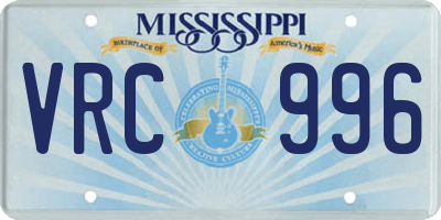 MS license plate VRC996