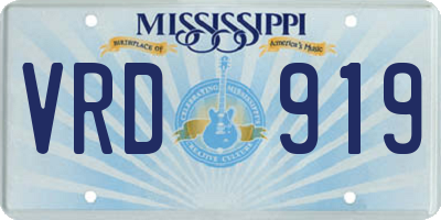 MS license plate VRD919
