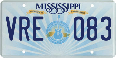 MS license plate VRE083
