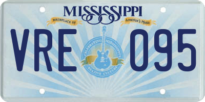 MS license plate VRE095