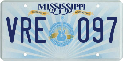 MS license plate VRE097