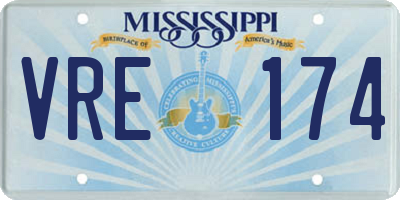 MS license plate VRE174