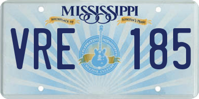 MS license plate VRE185