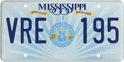 MS license plate VRE195