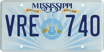 MS license plate VRE740