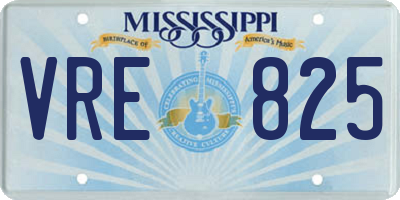 MS license plate VRE825